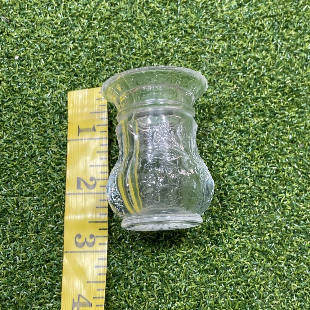 Vintage Clear Pressed Glass Toothpick Bud Vase Mini Votive Candle Holder - Picture 8 of 9